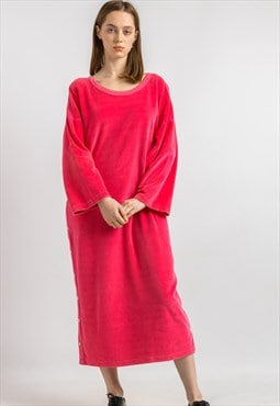 Sonia Rykiel Paris Pink Velvet Long Maxi Dress 6024