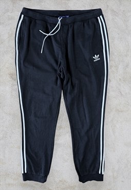 Black Adidas Originals Joggers Sweatpants Striped Men's XL