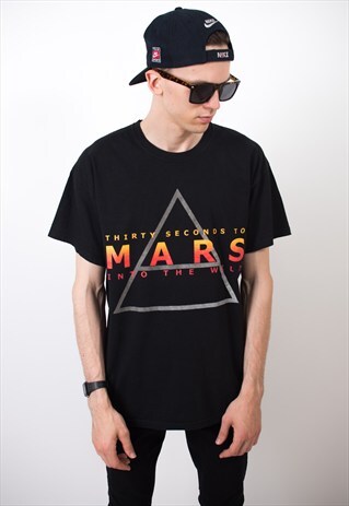 BLACK 30 SECONDS TO MARS BAND T-SHIRT