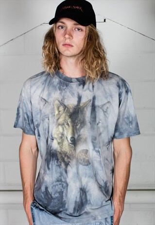 VINTAGE GREY TIE DYE NIGHT WOFL UNISEX T-SHIRT