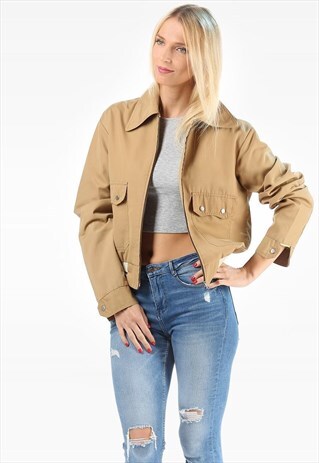 RETRO CROP BOMBER JACKET