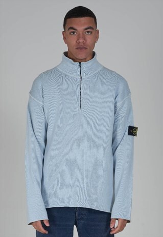 2005 VINTAGE RARE STONE ISLAND LIGHT BLUE ZIP UP JUMPER