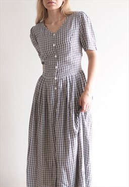 Vintage Checked Maxi Dress