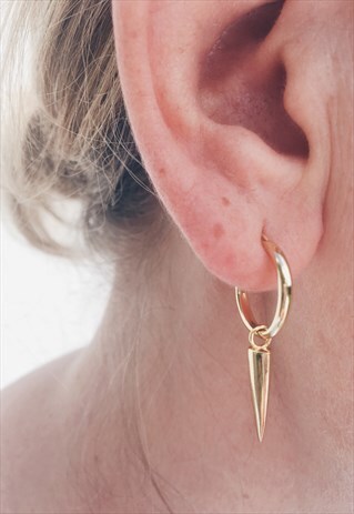 GOLD DAGGER HOOP EARRINGS