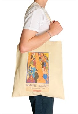 London Travel Poster Tote Bag Vintage Art Print