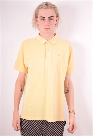 KAPPA MENS VINTAGE POLO SHIRT MEDIUM YELLOW 90S