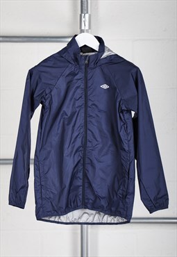 Vintage Umbro Jacket in Navy Windbreaker Rain Coat XS