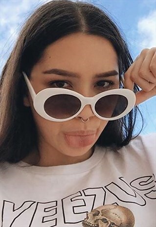 WHITE OVAL KURT COBAIN SUNGLASSES