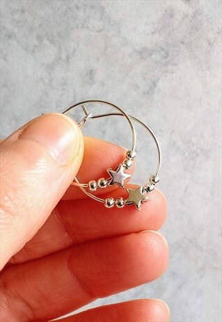 MINI STAR HOOP EARRINGS