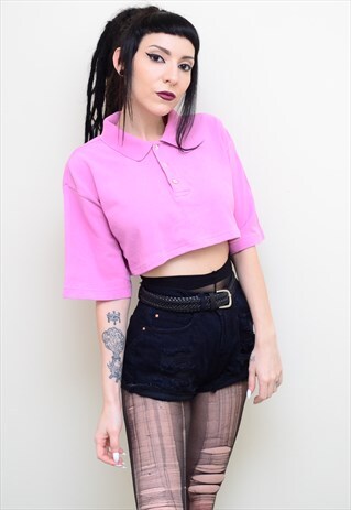 KAPPA PINK REWORKED CROPPED POLO SHIRT