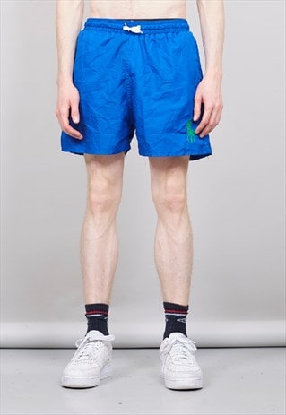 VINTAGE 80'S POLO RALPH LAUREN ROYAL BLUE SWIM SHORTS