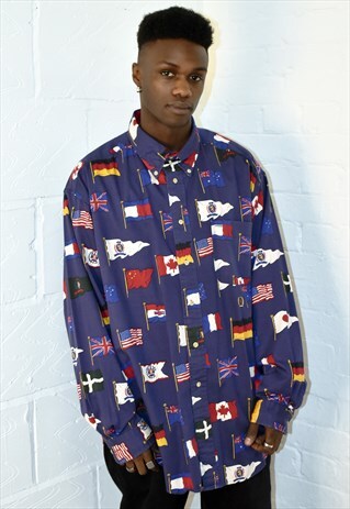 VINTAGE 90S TOMMY HILFIGER FLAG SHIRT