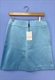 00S TARA JARDON SKIRT BABY BLUE SATIN COTTON MINI 