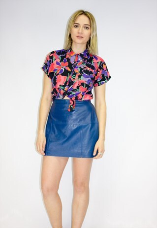 VINTAGE 90'S FUNKY PATTERN CROPED SHIRT / BLOUSE