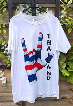 Vintage Thailand 1990s white tourist T-shirt large 