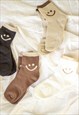 SUPER SMILEY NEUTRAL SOCKS IN BROWN