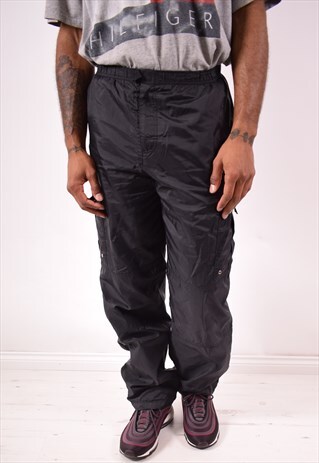 CHAMPION MENS VINTAGE CARGO TRACKSUIT TROUSERS LARGE 90S