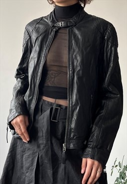 Vintage Y2K 00s Unisex Classic Black Oversized Zip Up Jacket