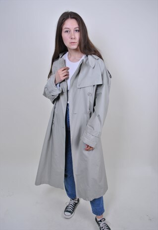80S BEIGE BUTTONS JACKET, VINTAGE CLASSIC TRENCH