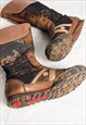 VINTAGE Y2K ART COMPANY BOXING BOOTS IN BROWN LEATHER