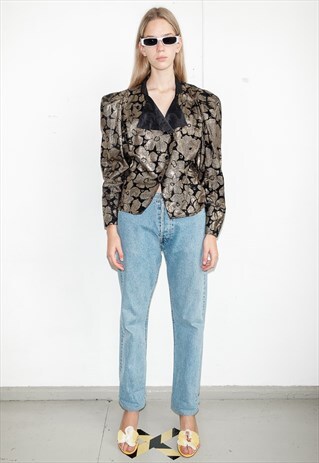 VINTAGE GOLDEN PRINT BLOUSE