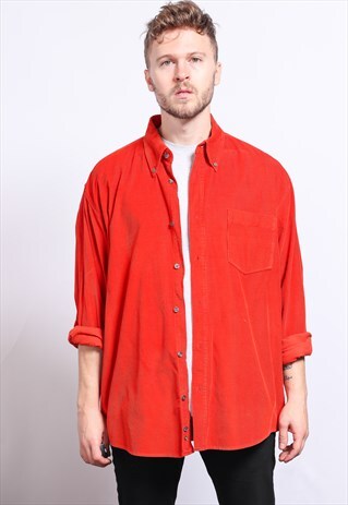 VINTAGE CORDUROY CORD SHIRT ORANGE