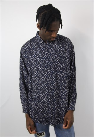 VINTAGE NAVY PATTERNED SHIRT