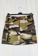VINTAGE Y2K 00S GREEN CAMOUFLAGE CARGO MINI SKIRT 