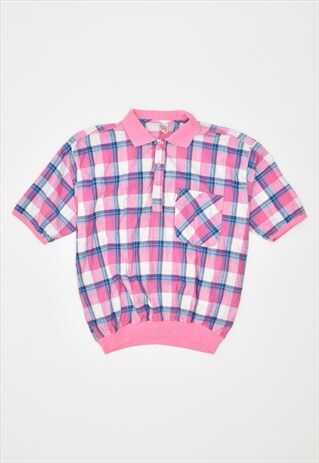 VINTAGE 90'S PULLOVER SHIRT CHECK PINK
