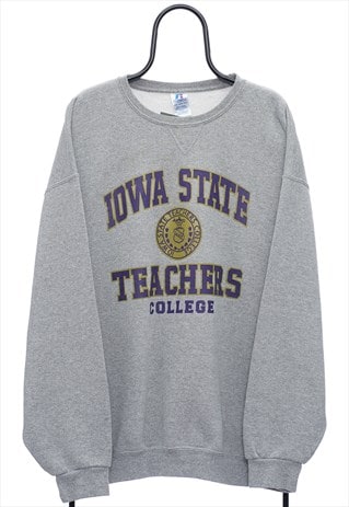Vintage Iowa State Graphic Grey Sweatshirt Mens