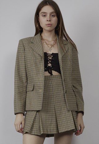 VINTAGE 90'S LAURA BIAGOTTI CHECKED COORDINATE SET
