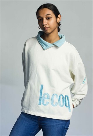 VINTAGE LE COQ SPORTIF LOGO SWEATSHIRT JUMPER 90S L 19