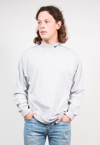 90'S VINTAGE NIKE GREY HIGH TURTLE NECK SWEATER