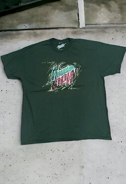 Vintage Y2K Mountain Dew Graphic Print T Shirt