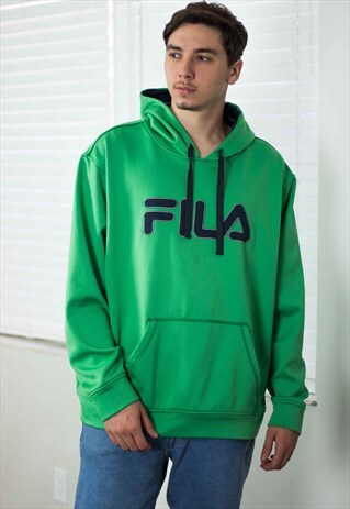 VINTAGE FILA HOODIE SWEATSHIRT LOGO 90S XXL 23.6