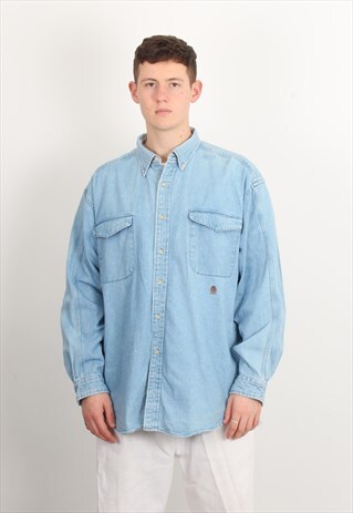 VINTAGE TOMMY HILFIGER DENIM SHIRT BLUE