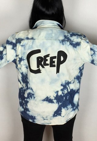 CREEP ACID WASH/HAND PAINTED DENIM SHIRT SIZE MEDIUM