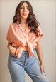 VINTAGE 90S SHORT SLEEVE SHIRT IN CORAL