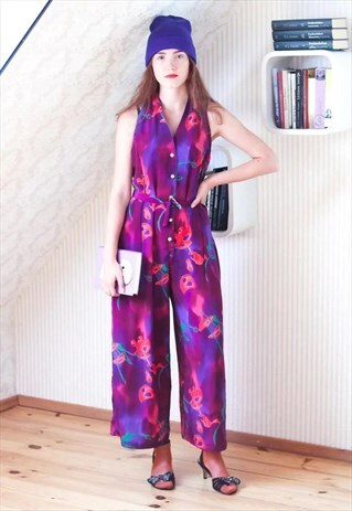bright purple jumpsuit