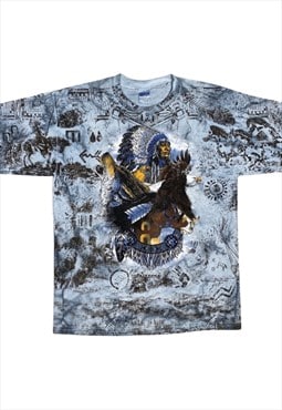 Gildan Native American Blue T-Shirt L