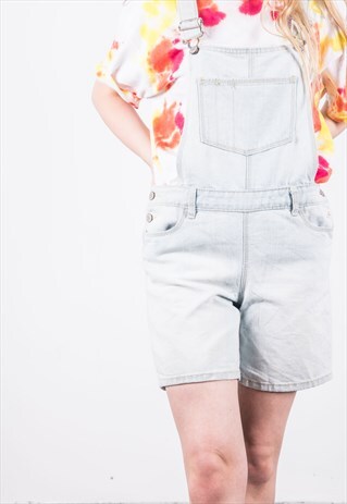 VINTAGE BLUE SHORT DENIM DUNGAREES