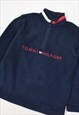 VINTAGE 90S TOMMY HILFIGER EMBROIDERED LOGO 1/4 ZIP FLEECE