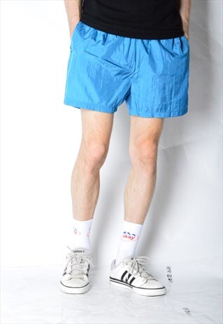 VINTAGE 90S BLUE SHELL SPORTS SHORTS