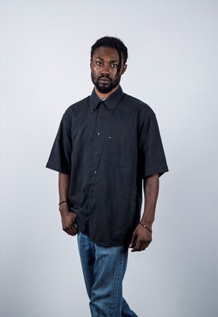 TOMMY HILFIGER VINTAGE 1990S BLACK SHIRT