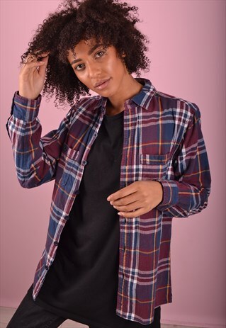 MAROON CHECK FLANNEL SHIRT GRS1091