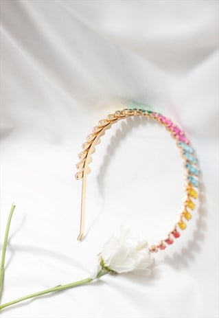 Rainbow Gem Jewel Headband