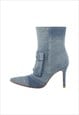 Denim Pointed Toe Zipper Stiletto Ankle Boots