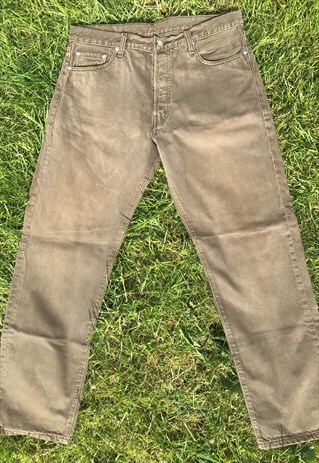 VINTAGE 90'S HIGH WAIST 501 KHAKI LEVI JEANS