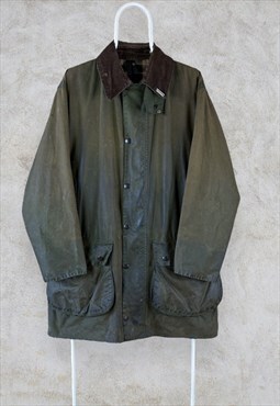 Barbour Border Wax Jacket Green Mens C40 / 102CM
