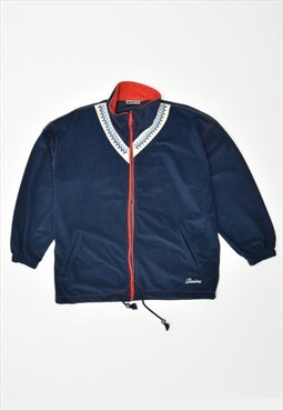 Vintage Diadora Fleece Tracksuit Top Jacket Navy Blue